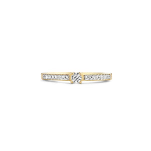 Yellow Gold Solitaire Ring with Zirconia