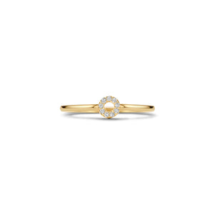 Yellow Gold Solitaire Ring with Zirconia