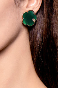 Ton Joli Green Agate Earrings