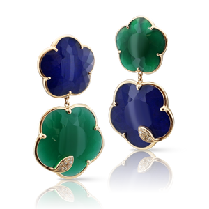 Ton Joli Green Agate and Lapis Lazuli Earrings