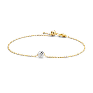 Yellow and White Gold with Zirconia Bracelet