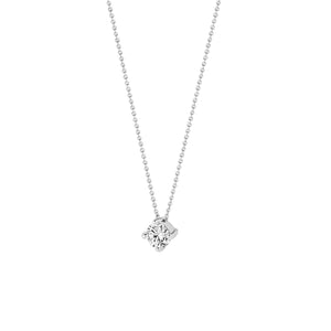 White Gold Solitaire Pendant with Zirconia
