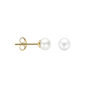 Yellow Gold Pearl Studs