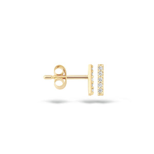 Yellow Gold Ear Studs With Zirconia