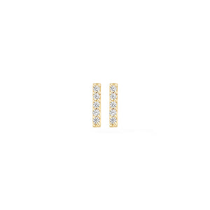 Yellow Gold Ear Studs With Zirconia