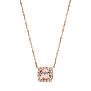 Suzanne Morganite Cushion Necklace